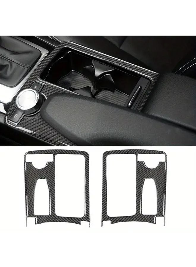 Right Hand Drive Water Cup Panel Decoration Carbon Fiber For Mercedes Benz C Class W204 2007 2014 - Image 3